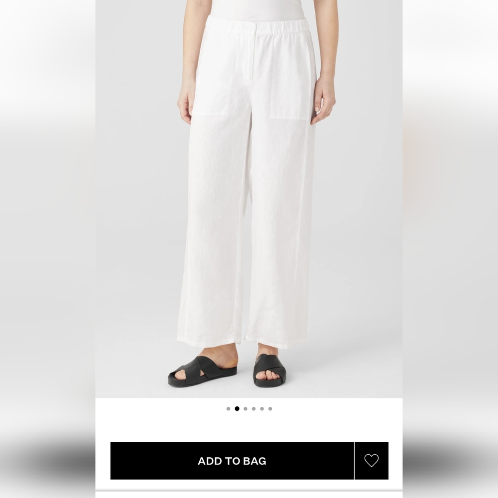 Eileen fisher Organic Linen Wide Trouser Pants